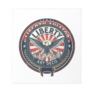 Liberty Aviator Patriotisch Patriotische Luftfahrt Notizblock