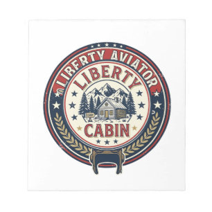 Liberty Aviator Patriotisch Patriotische Luftfahrt Notizblock