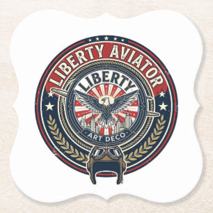 Liberty Aviator Patriotisch Patriotische Luftfahrt Untersetzer
