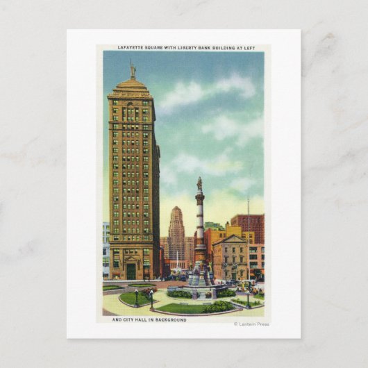 Liberty Bank Bldg, Rathaus Postkarte (Vorderseite)