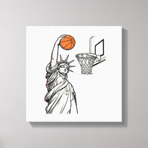 Liberty Basketball Dunk Vintage Gravur Design_1 Leinwanddruck