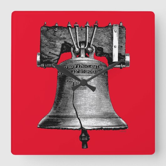 Liberty Bell, 19. Jahrhundert Quadratische Wanduhr (Vorderseite)