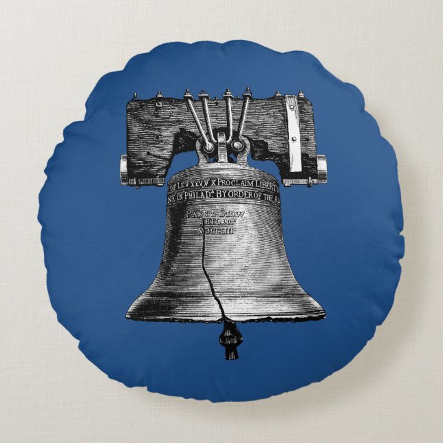 Liberty Bell, 19. Jahrhundert Rundes Kissen (Vorderseite)