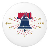 Liberty Bell Blue Illustration Keramik Pull Keramikknauf (Vorderseite)