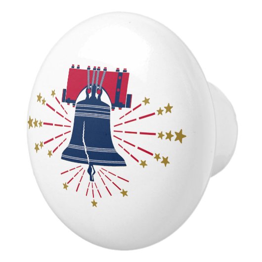 Liberty Bell Blue Illustration Keramik Pull Keramikknauf (Rechts)