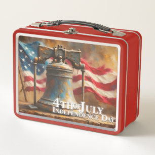 Liberty Bell Kunst für die Feier zum 4. Juli Metall Brotdose