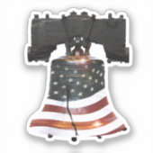 Liberty Bell mit amerikanischer Flagge Aufkleber (Vorderseite)
