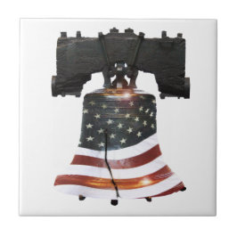 Liberty Bell mit amerikanischer Flagge Fliese
