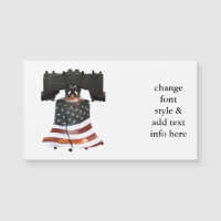 Liberty Bell mit amerikanischer Flagge