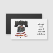 Liberty Bell mit amerikanischer Flagge Magnetkarte (Vorne/Hinten)