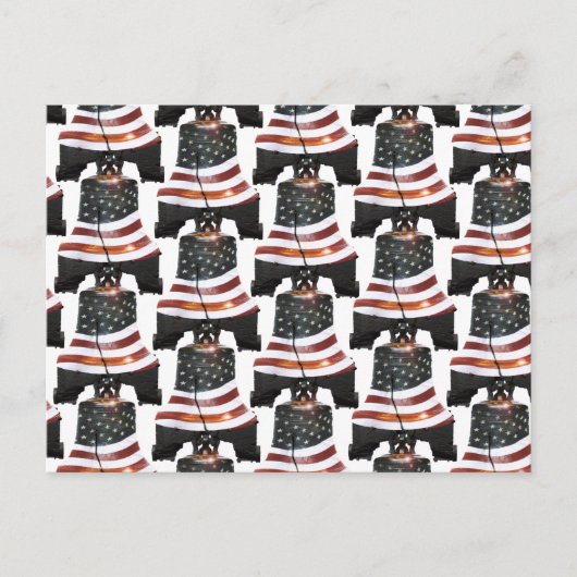 Liberty Bell mit amerikanischer Flagge - Muster Postkarte (Vorderseite)
