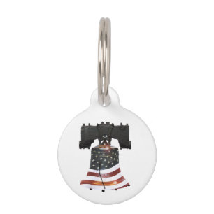 Liberty Bell mit amerikanischer Flagge Tiermarke