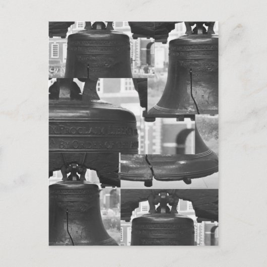 Liberty Bell Montage Postkarte (Vorderseite)