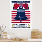 Liberty Bell Philadelphia Pennsylvania Streifen Poster (Küche)