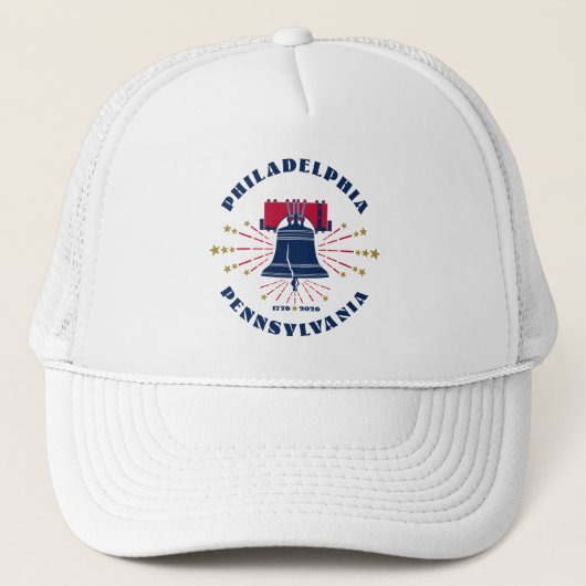 Liberty Bell Philadelphia Pennsylvania Trucker Hat Truckerkappe (Vorderseite)