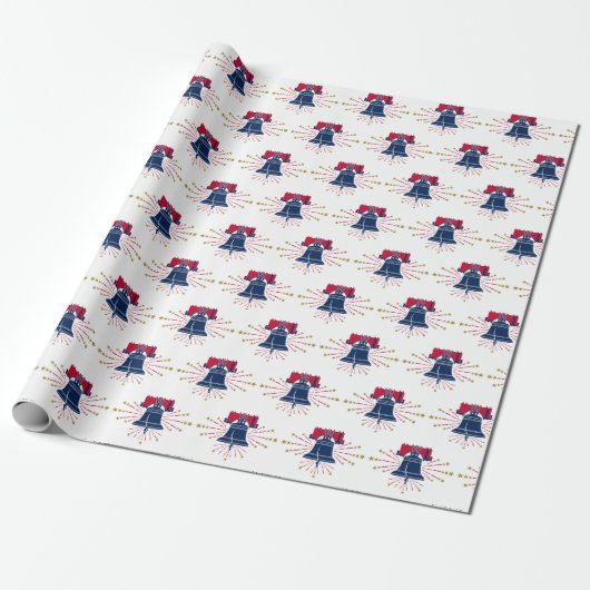 Liberty Bell Red White and Blue Pattern Geschenkpapier (Ungerollt)