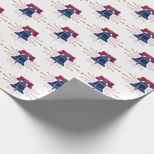 Liberty Bell Red White and Blue Pattern Geschenkpapier (Ecke)