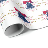 Liberty Bell Red White and Blue Pattern Geschenkpapier (Rolleneckpunkt)