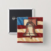 Liberty Bell Square Button (Vorne & Hinten)