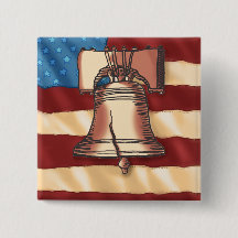 Liberty Bell Square Button