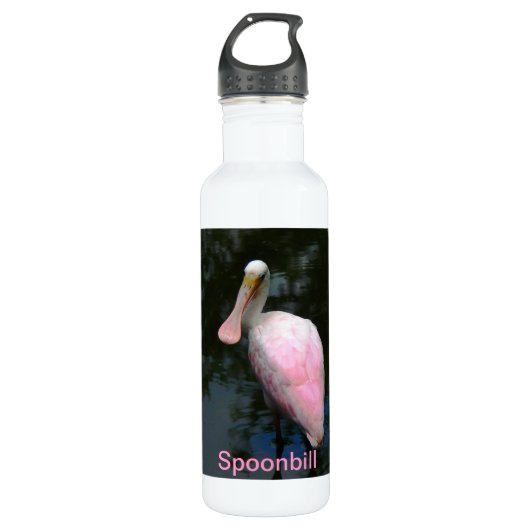 Liberty Bottle, Roseatte Spoonbill Bird Edelstahlflasche (Vorderseite)