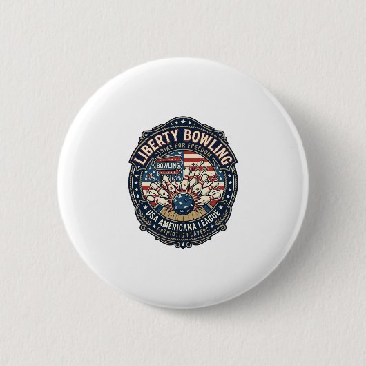 Liberty Bowling Patriotisch Patriotisches Bowling Button (Vorderseite)