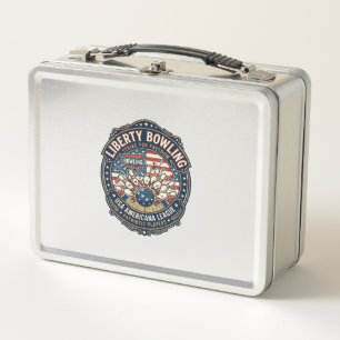Liberty Bowling Patriotisch Patriotisches Bowling  Metall Brotdose