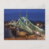 Liberty Bridge in der Nacht Postkarte (Vorderseite)