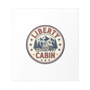 Liberty Cabin Patriotisches Patriotisches Berghütt Notizblock