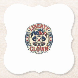 Liberty Clown Patriotischer Patriotischer Clowncor Untersetzer