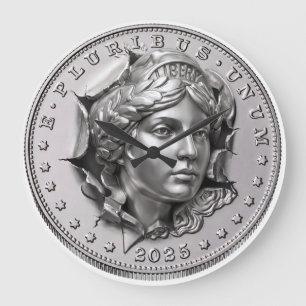 Liberty Coin Große Wanduhr