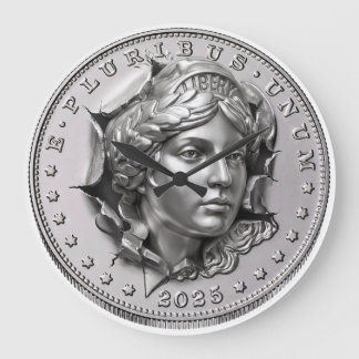 Liberty Coin Große Wanduhr