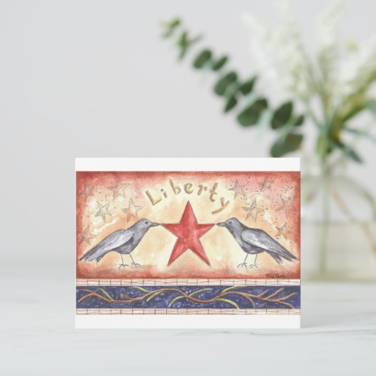 Liberty Crows Postkarte (Stehend Vorderseite)