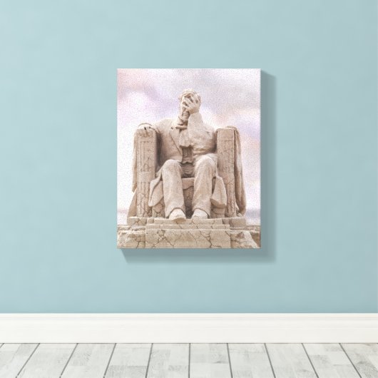 Liberty Crumbling, Facepalming Lincoln Leinwand (Insitu (Holzboden))