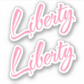 Liberty Decorative Name in Pink x2 Aufkleber (Vorderseite)