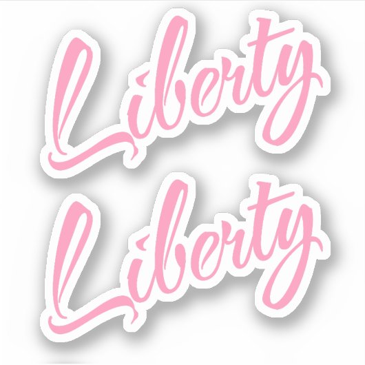 Liberty Decorative Name in Pink x2 Aufkleber (Vorderseite)