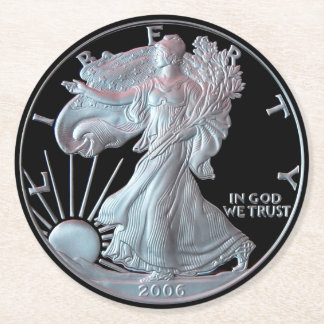 Liberty Dollar 2006 Runder Pappuntersetzer