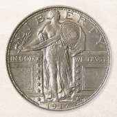 Liberty Dollar Runder Pappuntersetzer (Vorderseite)