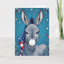 Liberty Donkey Flag Vote Reminder Karte