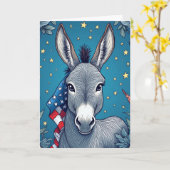 Liberty Donkey Flag Vote Reminder Karte (Gelbe Blume)