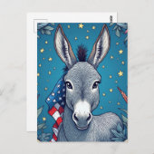 Liberty Donkey Vote Reminder Postkarte (Vorne/Hinten)