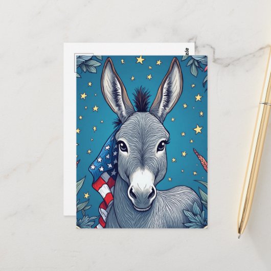 Liberty Donkey Vote Reminder Postkarte (Vorderseite/Rückseite Beispiel)