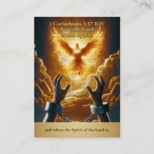 Liberty Dove - 2 Korinthen 3:17 KJV Kartenbox Visitenkarte (Vorderseite)