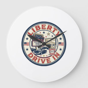 Liberty Drive In Patriotisch Patriotisch Drive In Große Wanduhr