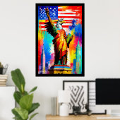 Liberty Eagle Statue Poster Pop Art (Heimbüro)