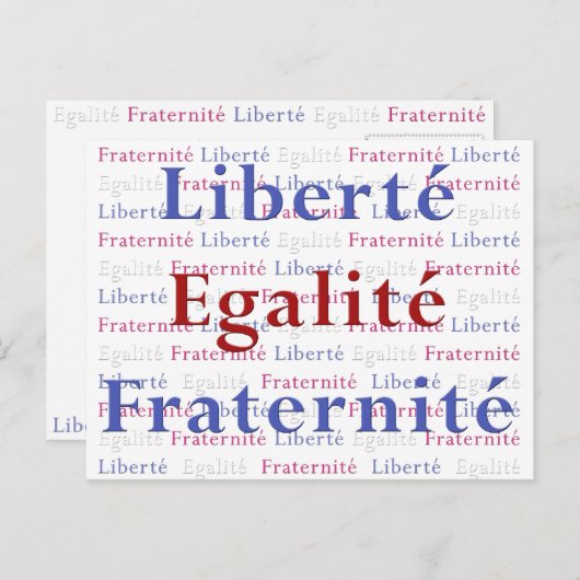 Liberty Equality Fraternity 14 Juillet Postkarten (Vorne/Hinten)