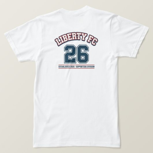 Liberty FC Navy Star Tee Premium USA Fußball (Design Rückseite)