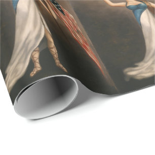 Liberty Frau Eagle American Flag USA Ölgemälde Geschenkpapier