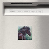 Liberty - Friesian Horse Magnet (In Situ (Geschirrspüler))