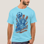Liberty-Fußball-Flaggen-Tribut T-Shirt (Vorderseite)